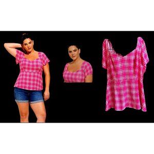 NWT Torrid Peplum Challis Sweetheart Flutter Sleeve Top Size 3(3X 22-24)…
